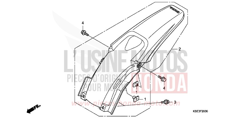 KOTFLUEGEL, HINTEN von CRF150R "Big Wheels" EXTREME RED (R292) von 2009